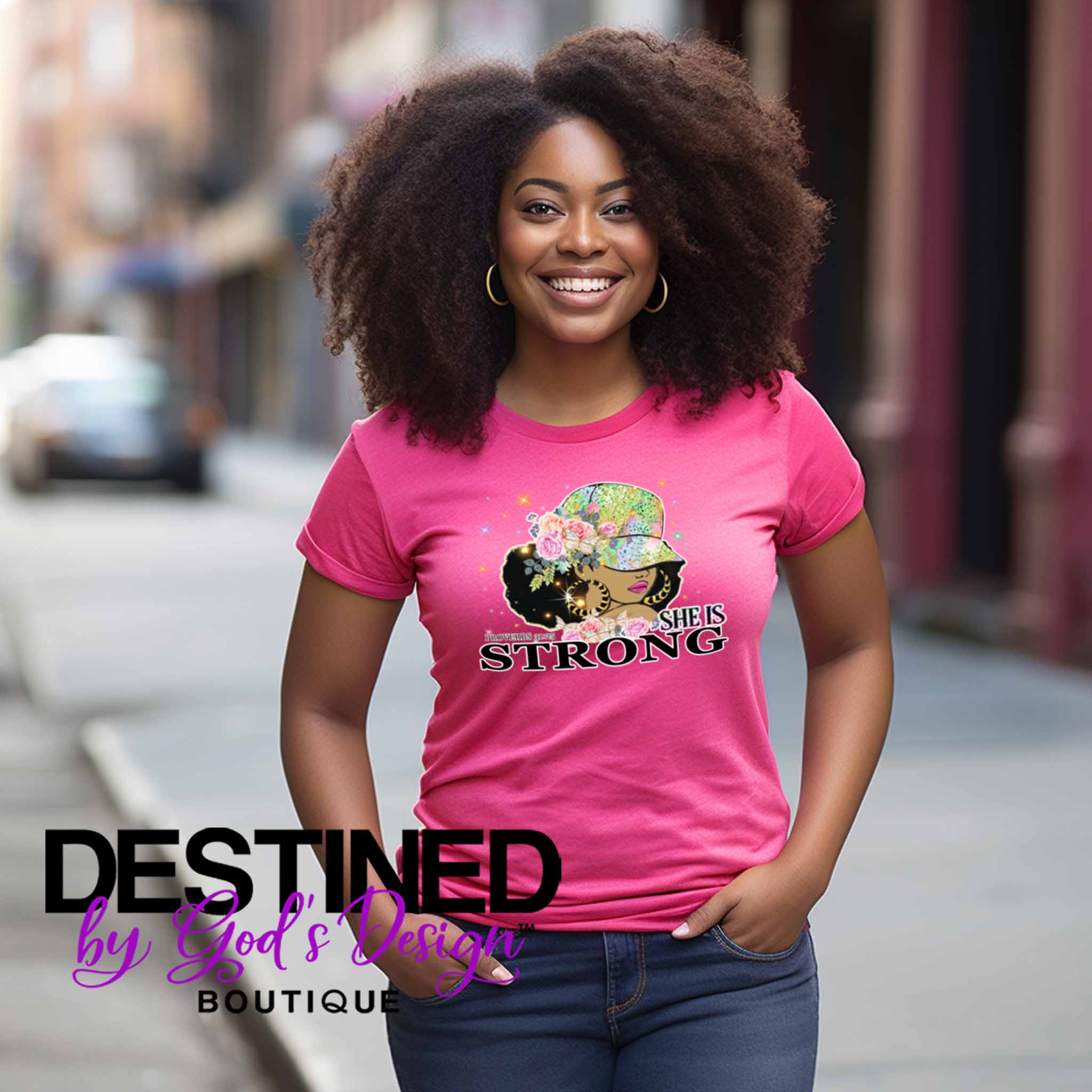 She Is Strong T-Shirt (berry)